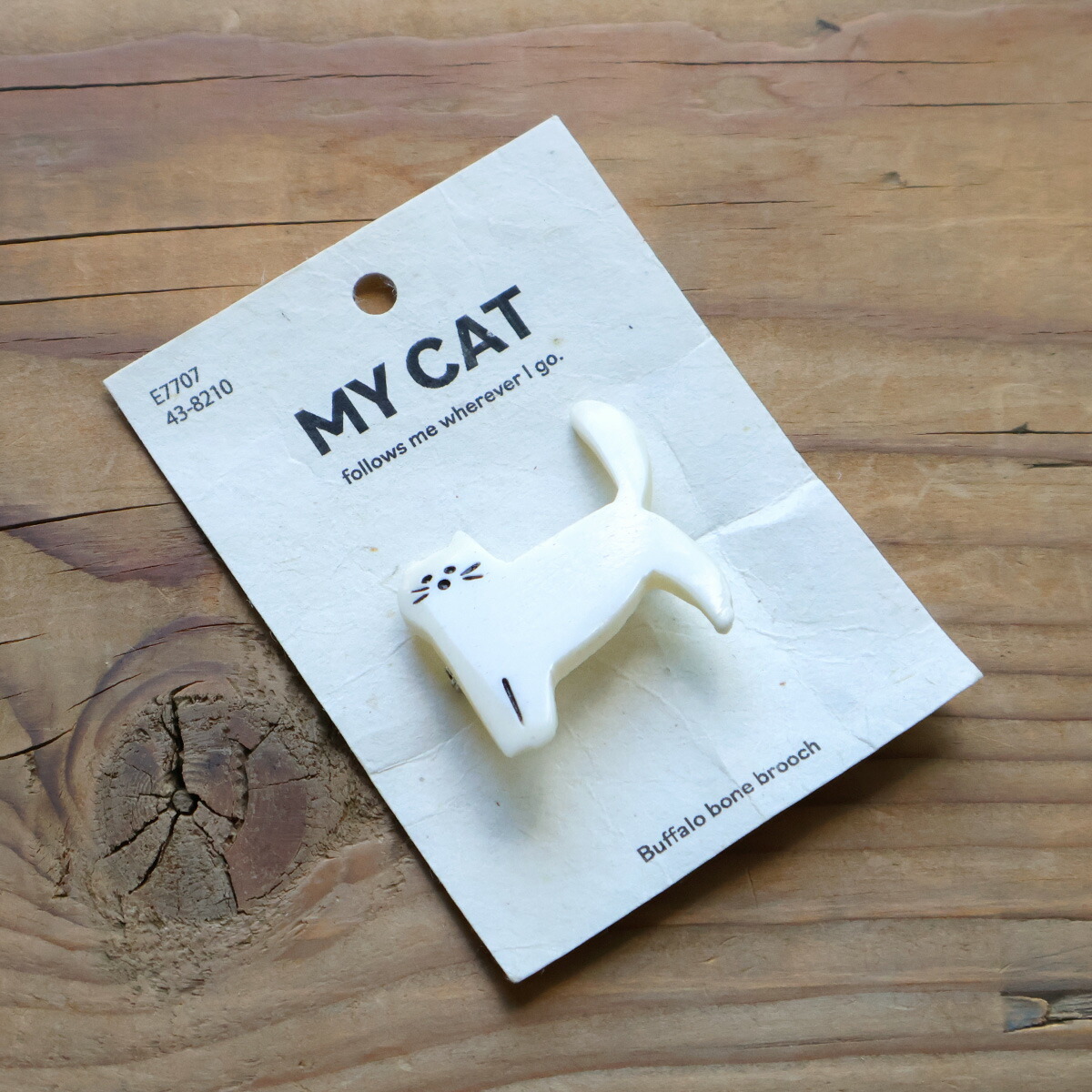 EARTH MADE（アースメイド） ブッファローボーン ブローチ ネコ NEKO