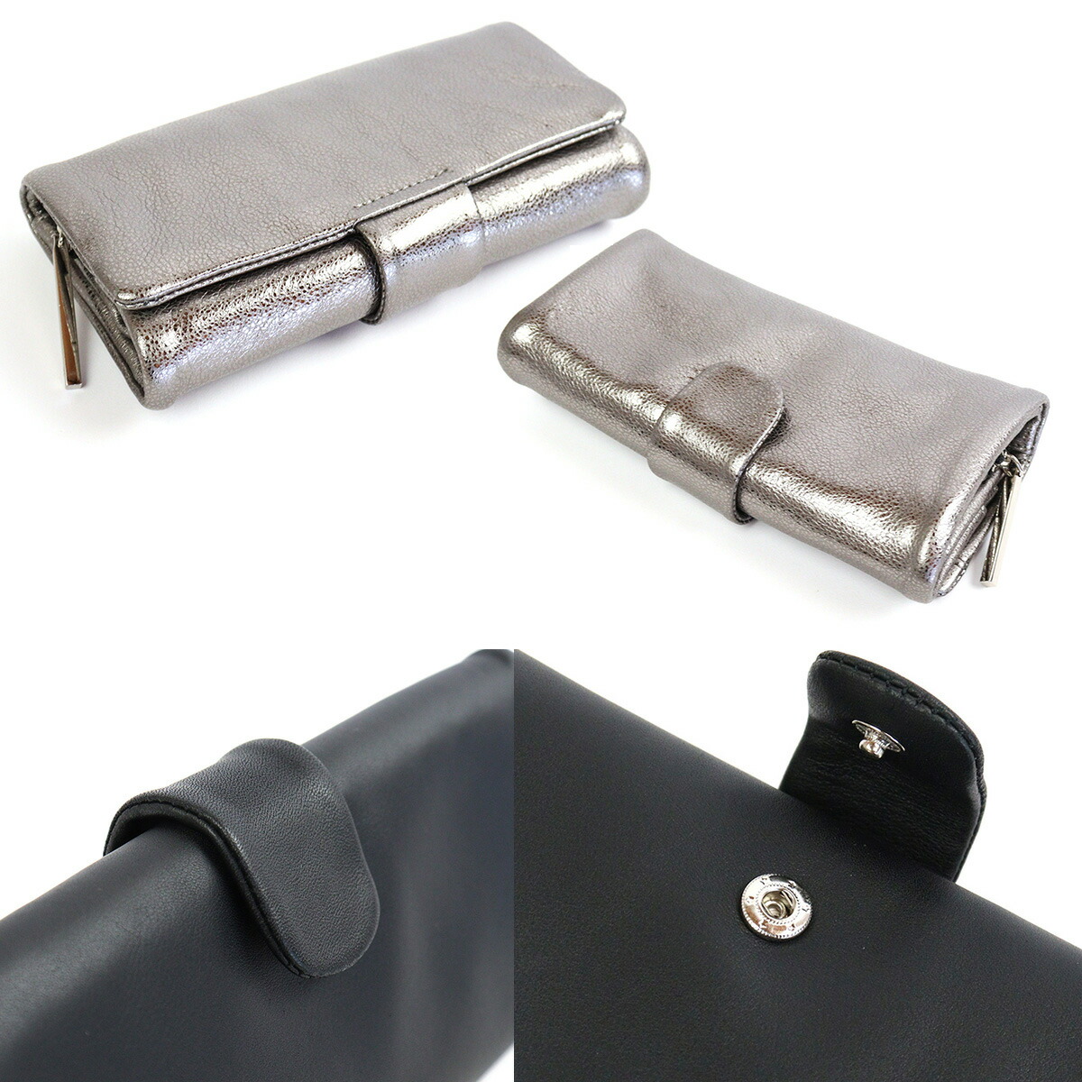 【未使用品】ikot イコット 三つ折り長財布 ソフトレザー 牛革 グレー ikot（イコット） 【SALE】三つ折り長財布 ソフトレザー Treasure
