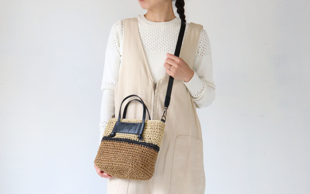 新品　フォルナ　2way かごバッグ ペーパーカゴバッグ 2WAYショルダー・2 COLORS / Folna K908341