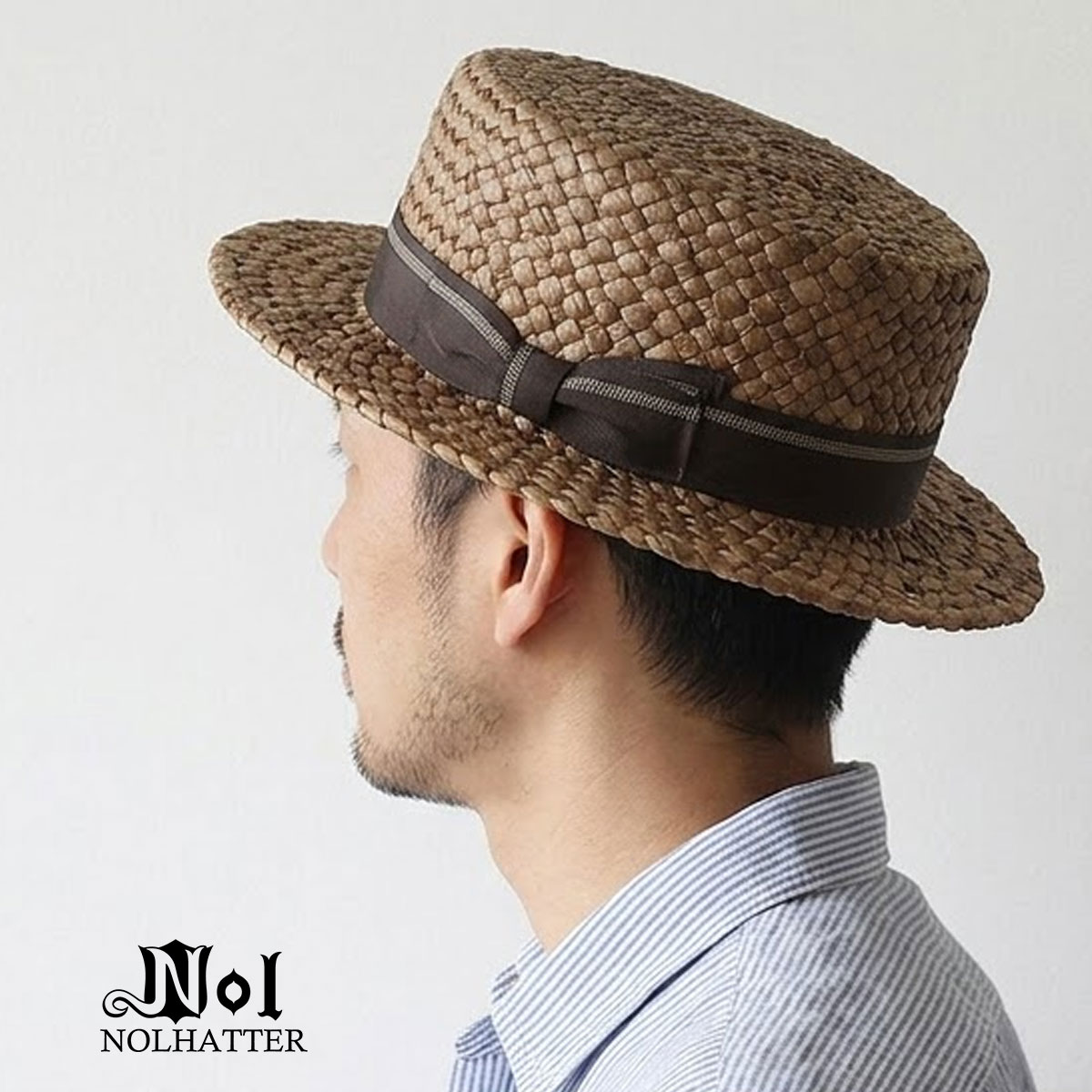 【美品】muveil カンカン帽 NOL（ノル） カンカン帽 水草 天然草 メンズ 大きいサイズ ユニ