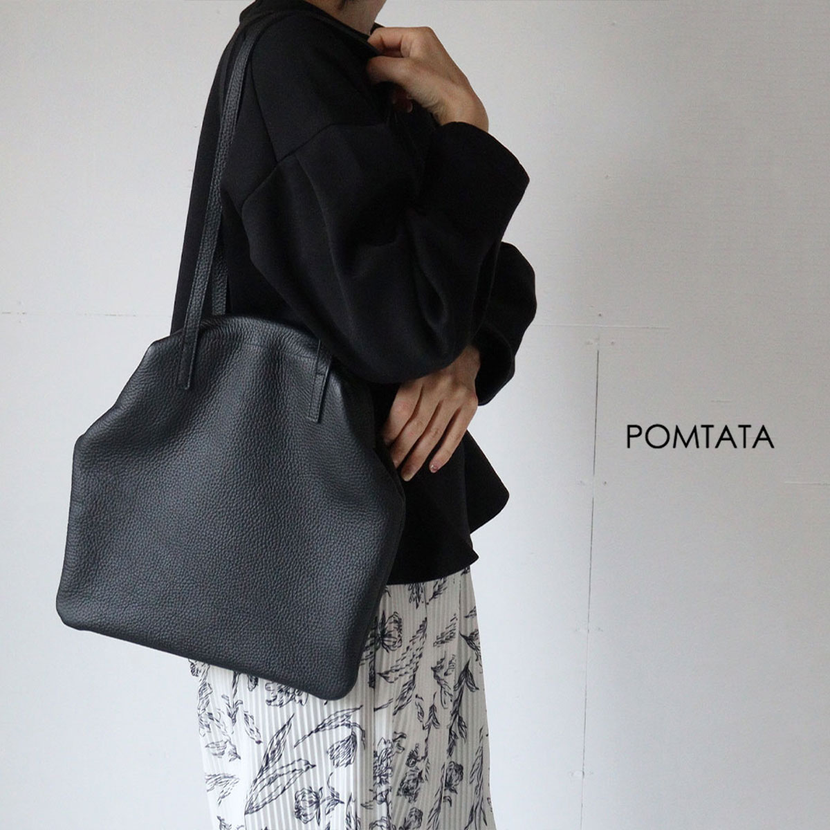 POMTATA（ポンタタ） がま口 ショルダーバッグ 本革 牛革 トートバッグ