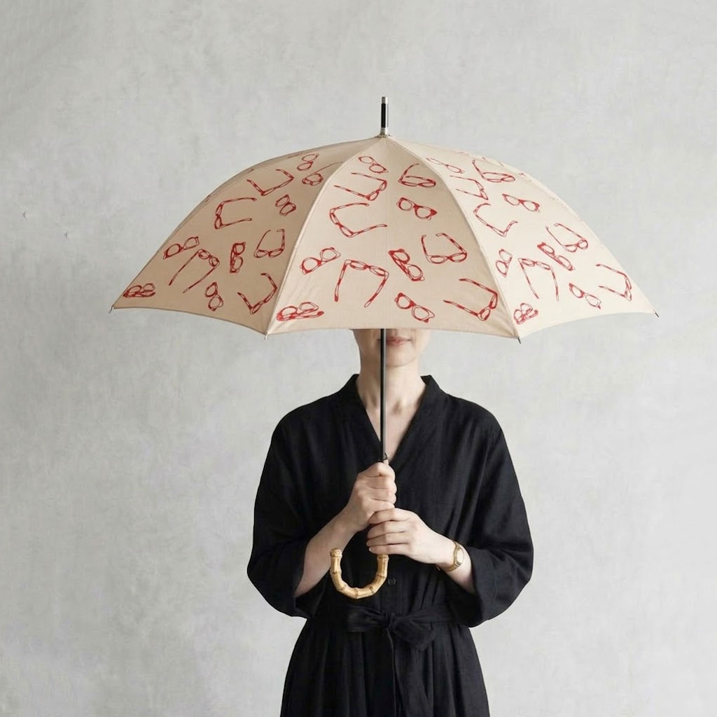 サングラス刺繍 晴雨兼用パラソル 長傘 雨傘 日傘 LaLa Senorita