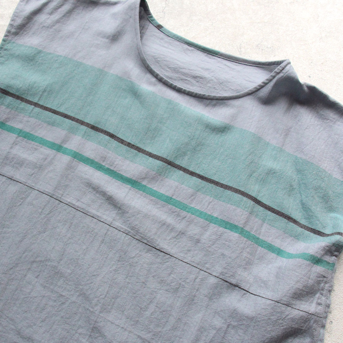 Tシャツ 播州織  コットン suton-T SHORT  全て一点もの プレゼントにも。tamaki niime(玉木新雌) sts-10 sta-10-02.jpg