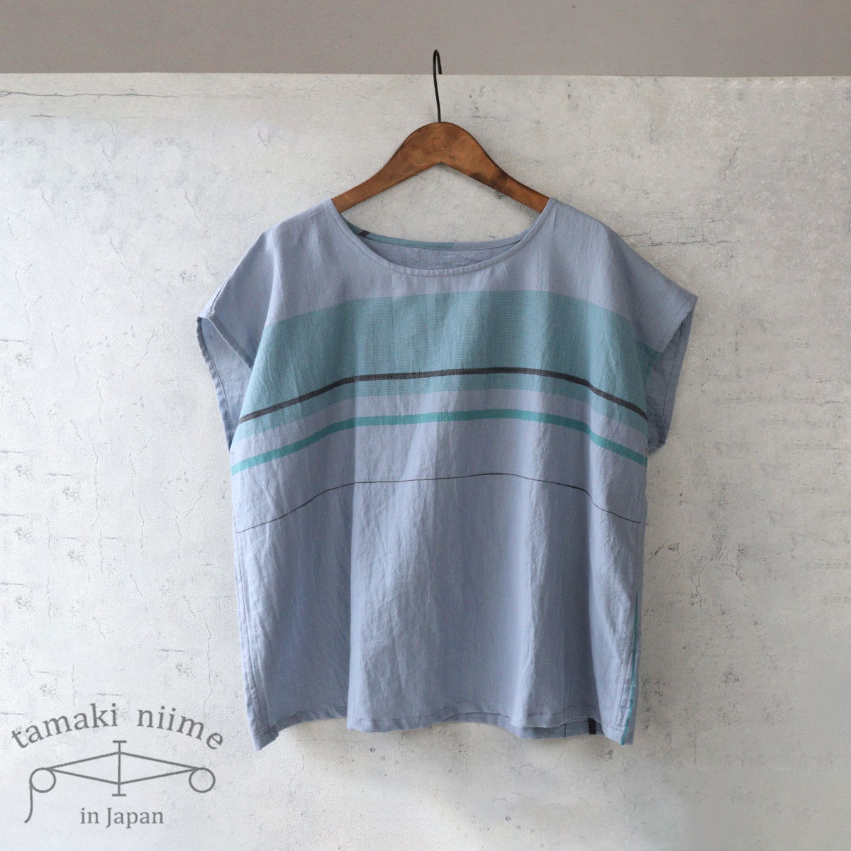 Tシャツ 播州織  コットン suton-T SHORT  全て一点もの プレゼントにも。tamaki niime(玉木新雌) sts-10 sts-02.jpg