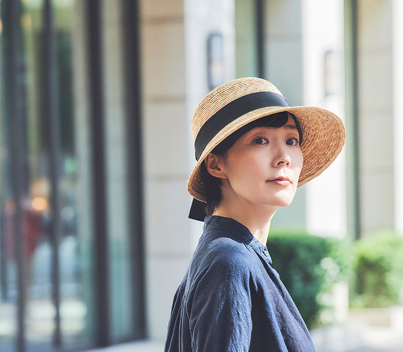 田中帽子店 麦わら帽子 Anne(アンヌ)つば短 女優帽 ストロー