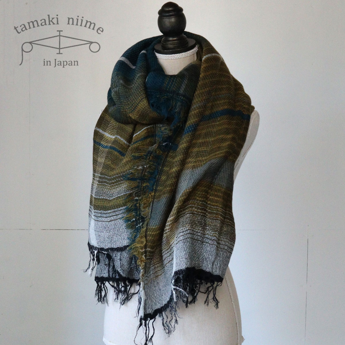 タマキニイメroots shawlbigコットン100%ストール1点物玉木新雌 tamaki niime タマキニイメ *roots shawl BIG cotton ショール