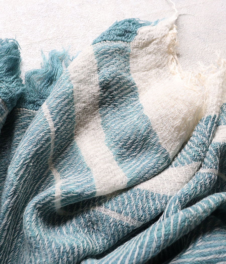 tamaki niime 播州織 ウールコットンショールL roots shawl BIG一重