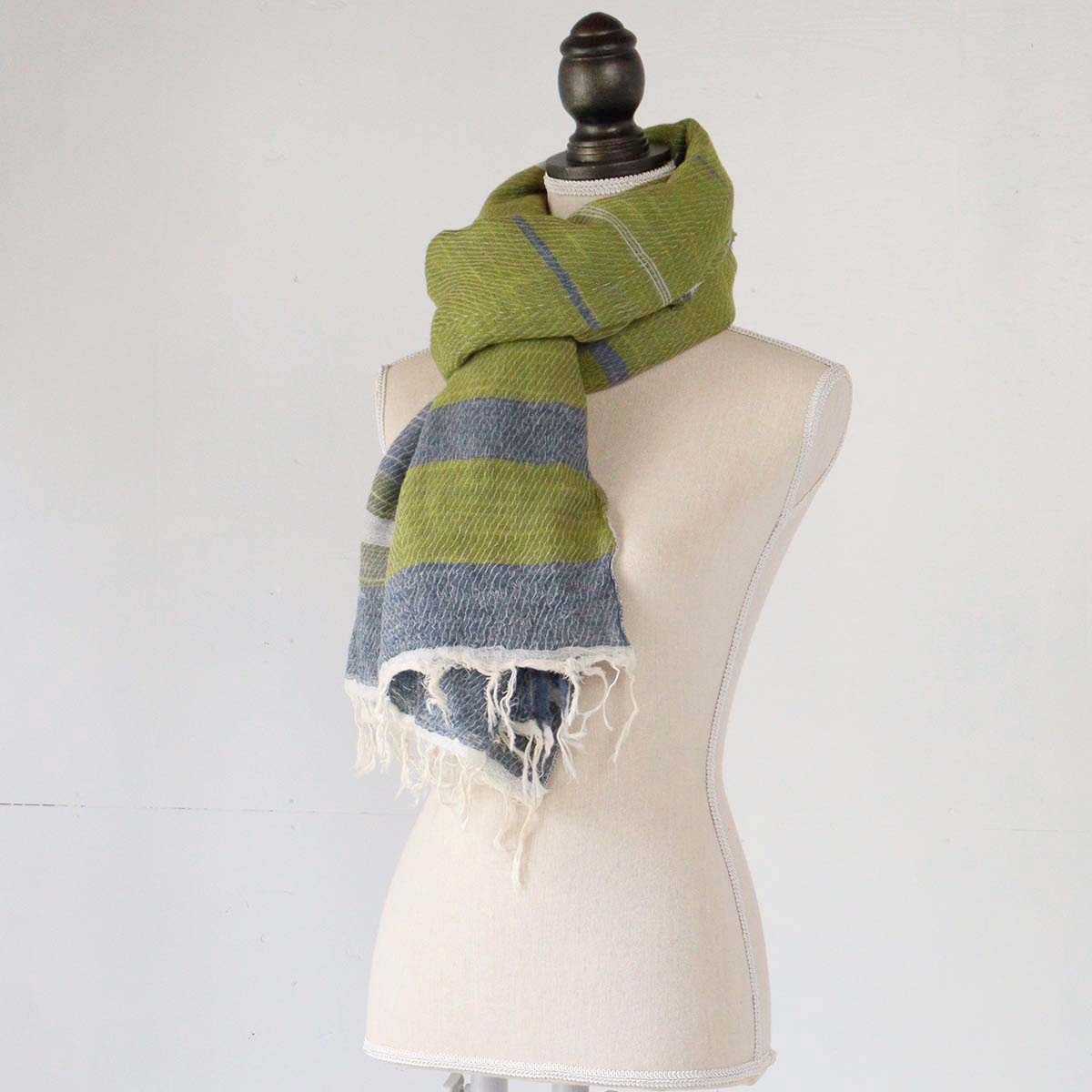 tamaki niime 播州織 ウールコットンショールM roots shawl