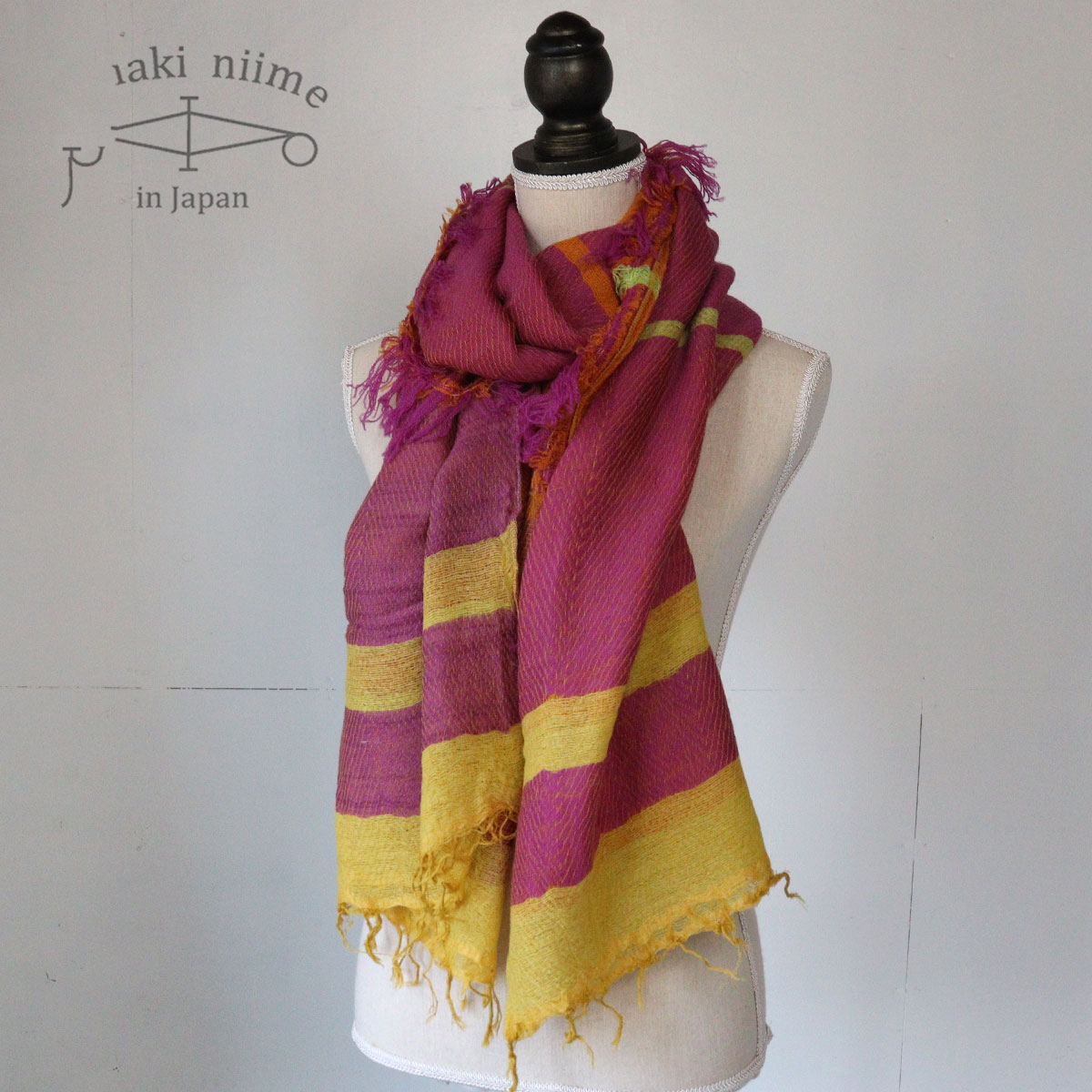 tamaki niime 播州織 ウールコットンショールM roots shawl MIDDLE 55