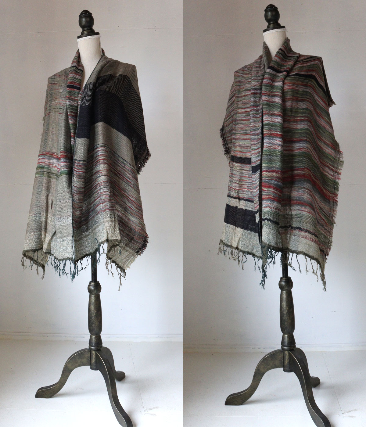 tamaki niime 播州織 ウールコットンショールM roots shawl MIDDLE 55