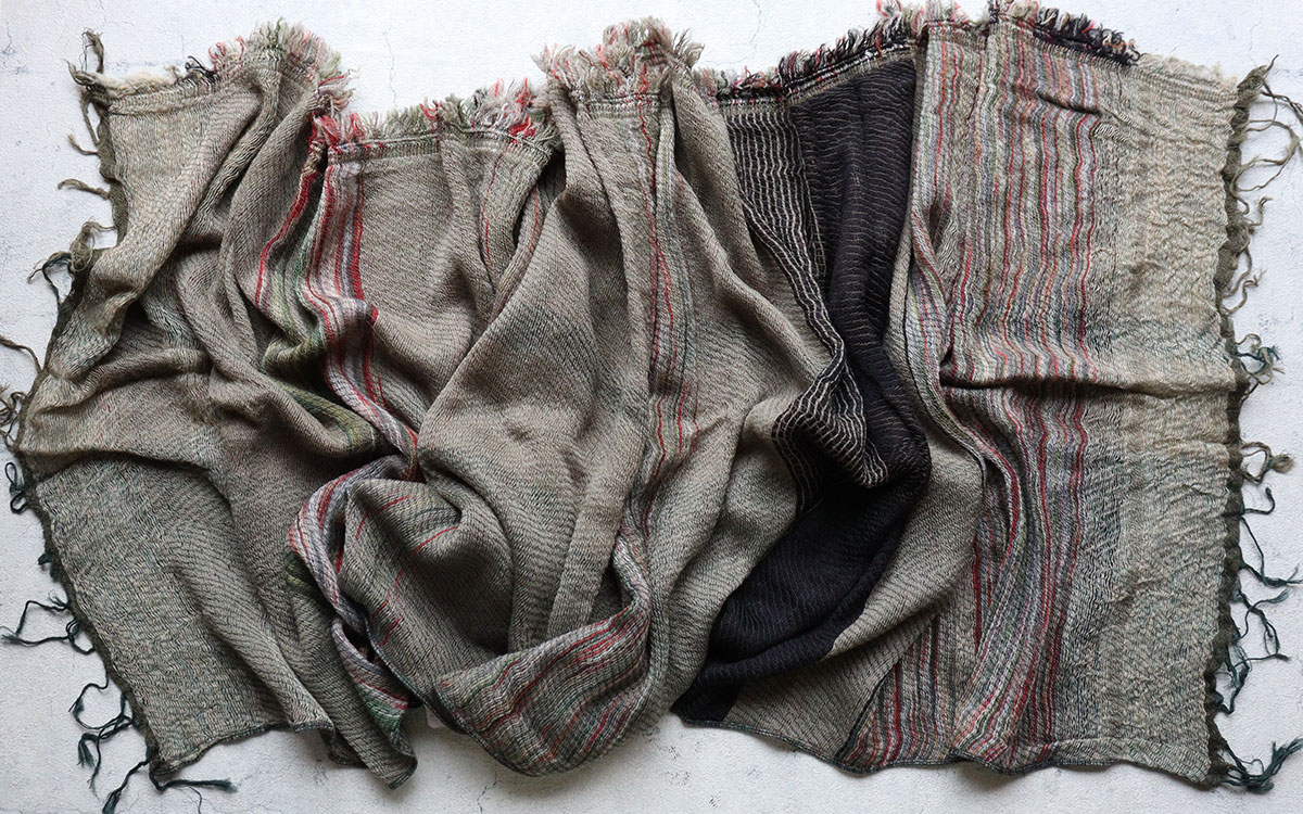 tamaki niime 播州織 ウールコットンショールM roots shawl MIDDLE 55