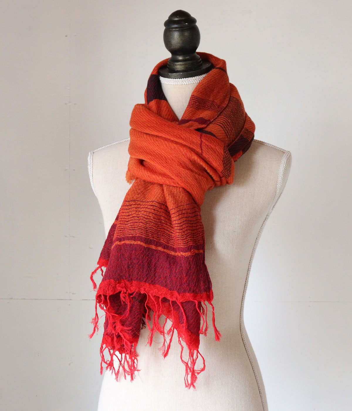 tamaki niime 播州織 ウールコットンショールM roots shawl MIDDLE 55