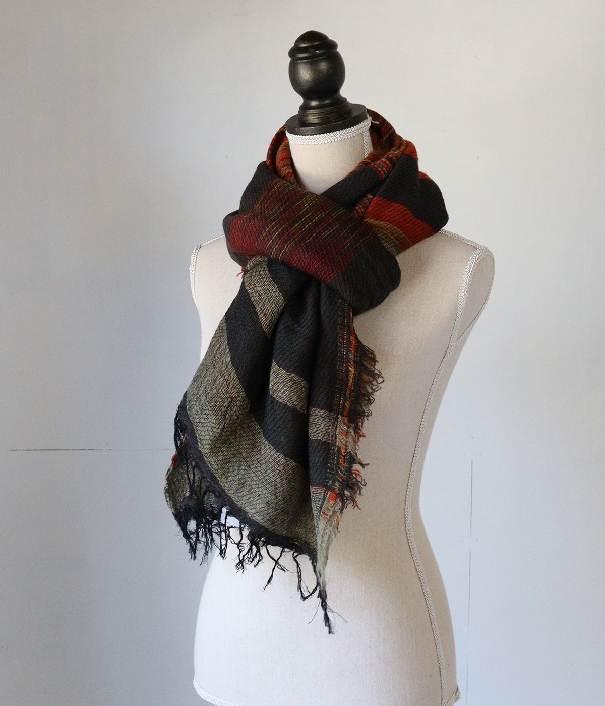 tamaki niime 播州織 ウールコットンショールM roots shawl MIDDLE 55