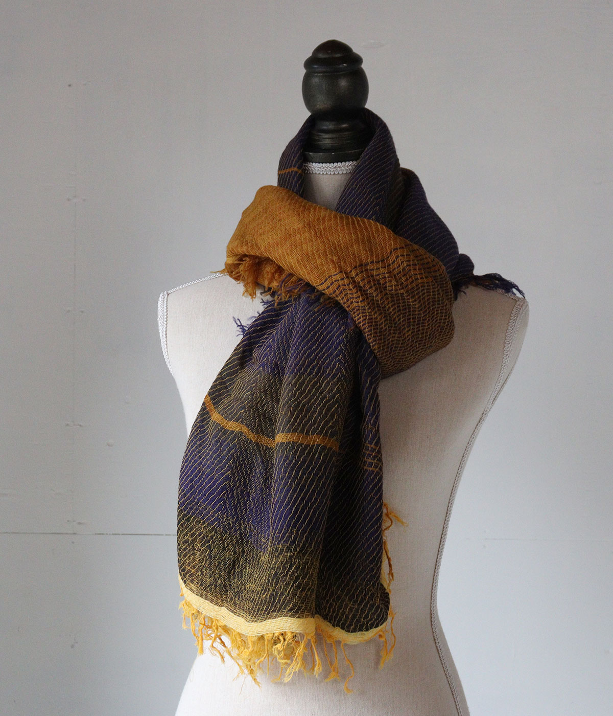 tamaki niime 播州織 ウールコットンショールM roots shawl MIDDLE 55