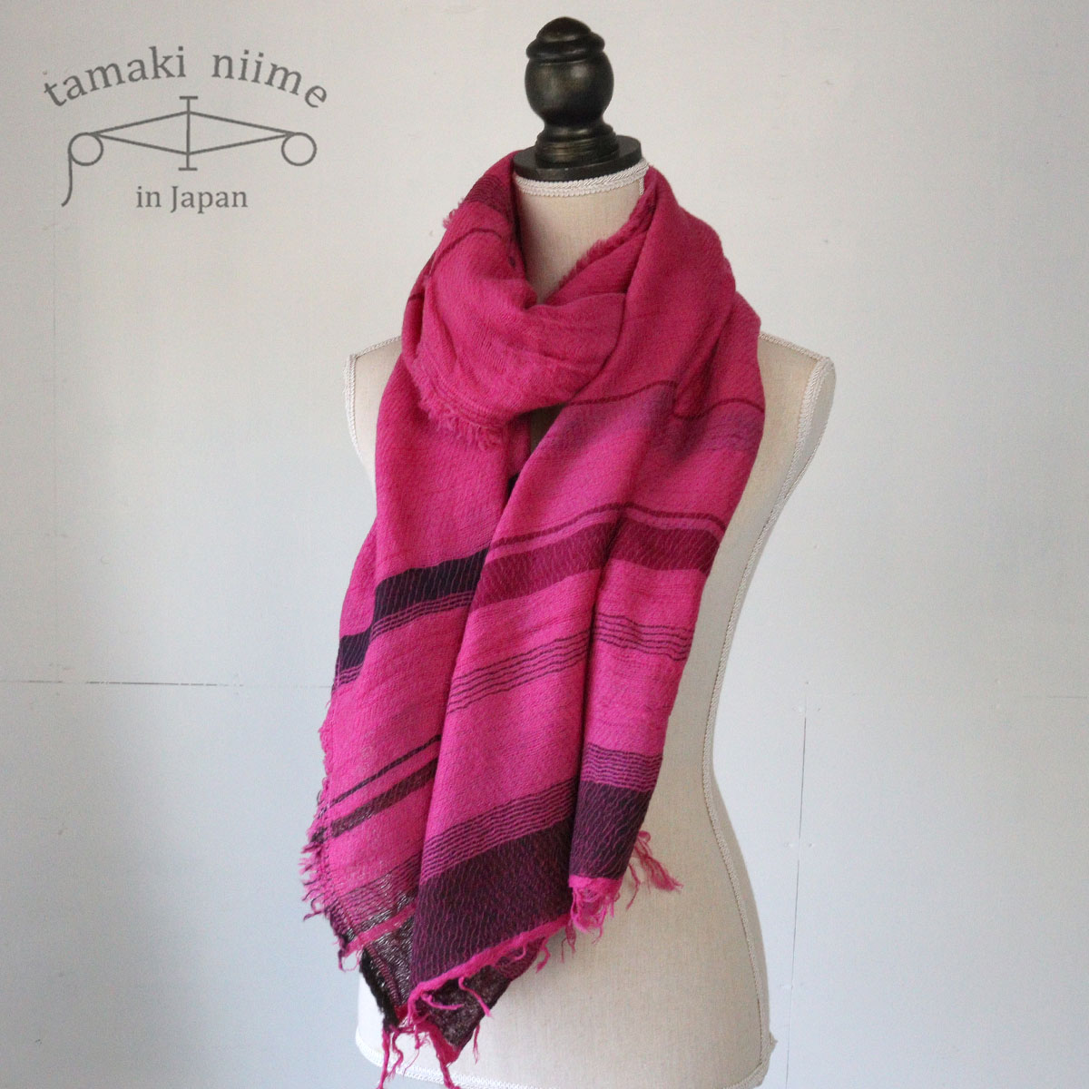 tamaki niime 播州織 ウールコットンショールM roots shawl MIDDLE 55