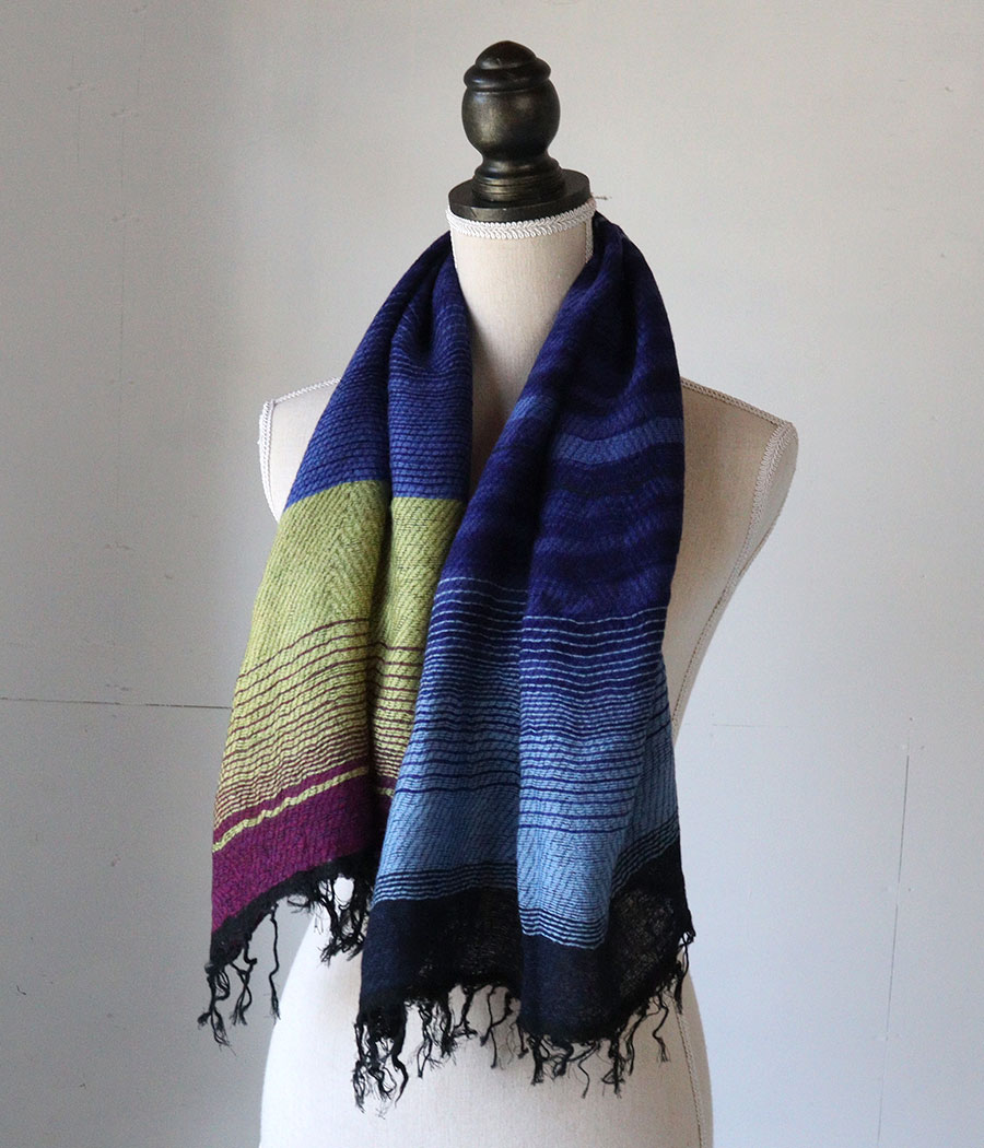 tamaki niimeボンズ　ウールコットン tamaki niime 播州織 ウールコットンショールS roots shawl SMALL 55