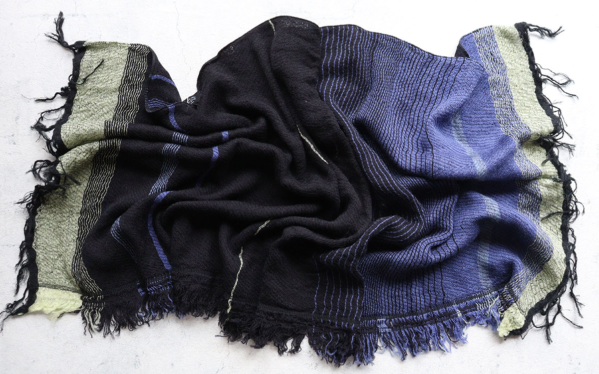 tamaki niime 播州織 ウールコットンショールS roots shawl SMALL 55