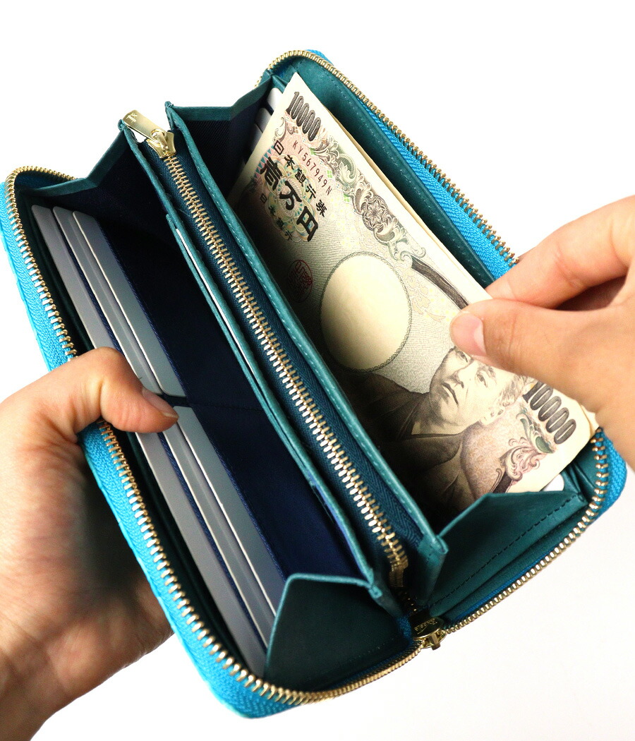 ZOO ズー 篭染め 蛇革 ダイヤモンドパイソン ラウンドファスナー長財布