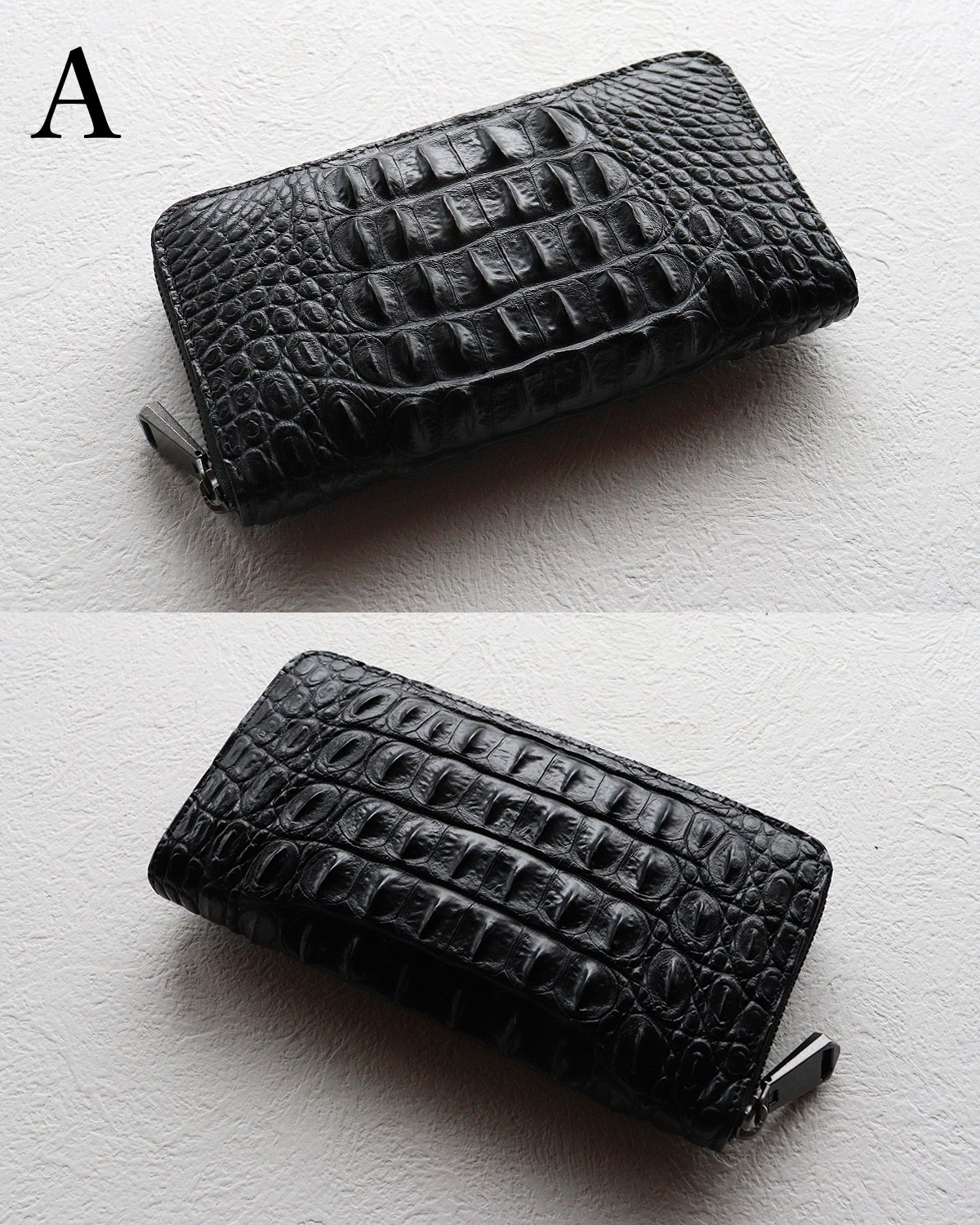 クロコダイル ラウンドファスナー長財布 ナイルクロコ ホーンバック革