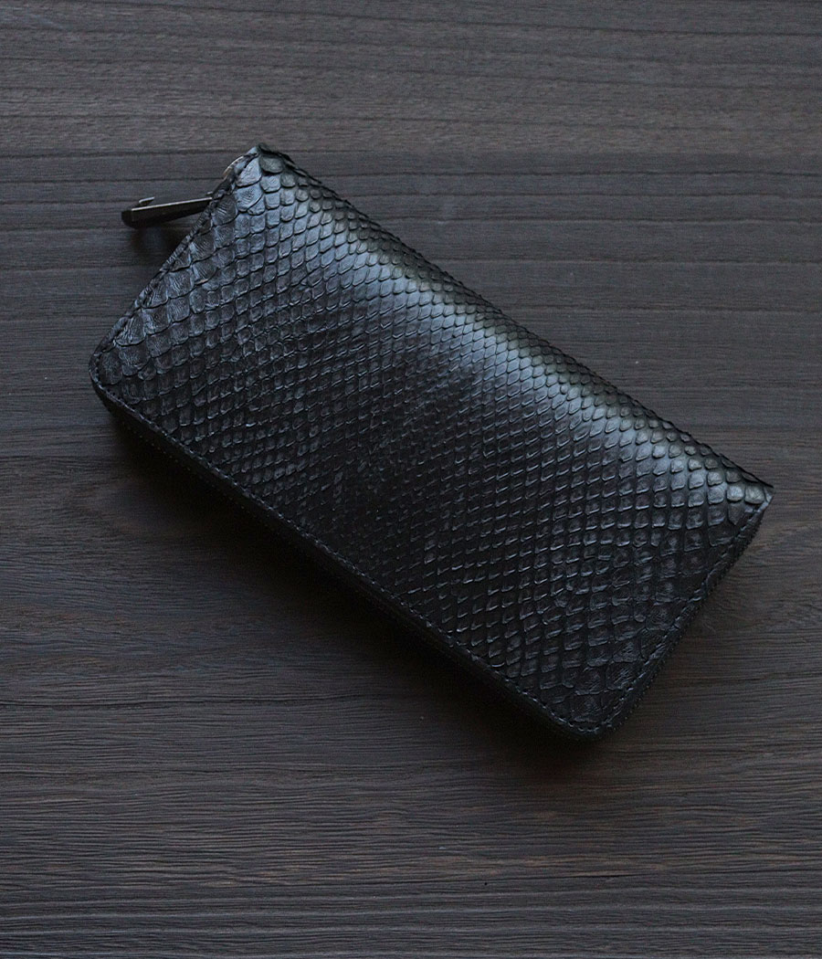 限定品 ZOO(ズー) 墨染め 蛇革 ダイヤモンドパイソン ラウンド