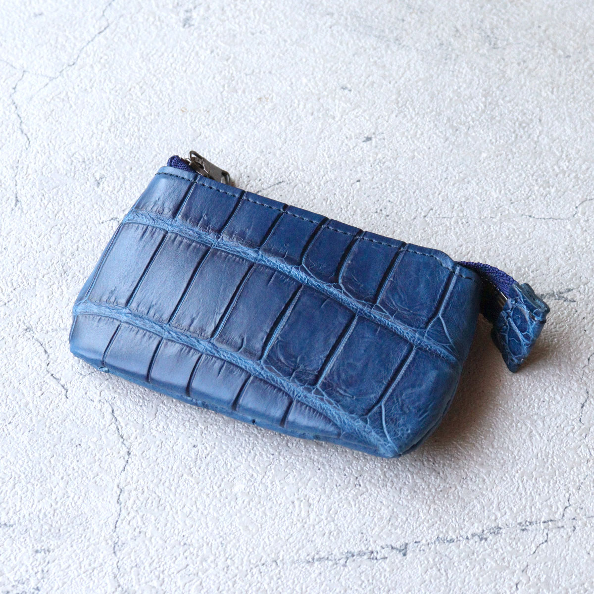 ナイルクロコ革 藍染め ワニ 希少 ZOO(ズー) マルチケース ミニ財布
