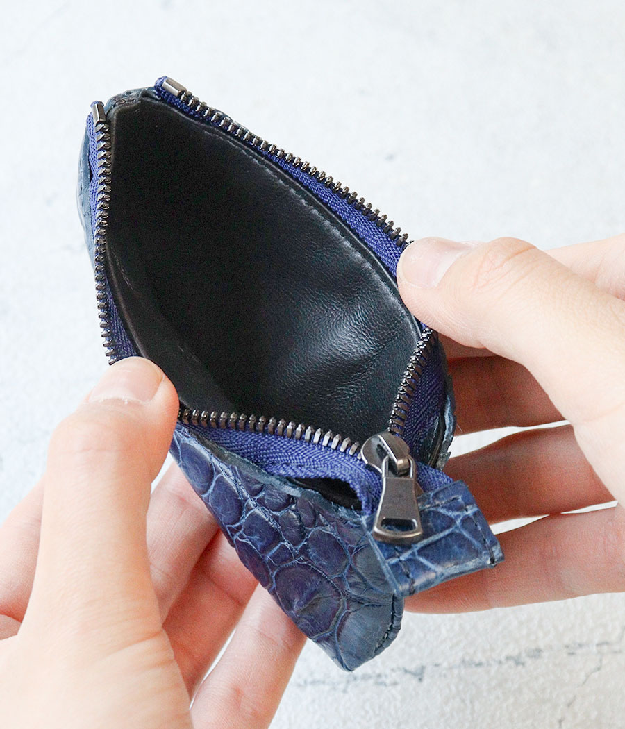 ナイルクロコ革 藍染め ワニ 希少 ZOO(ズー) マルチケース ミニ財布