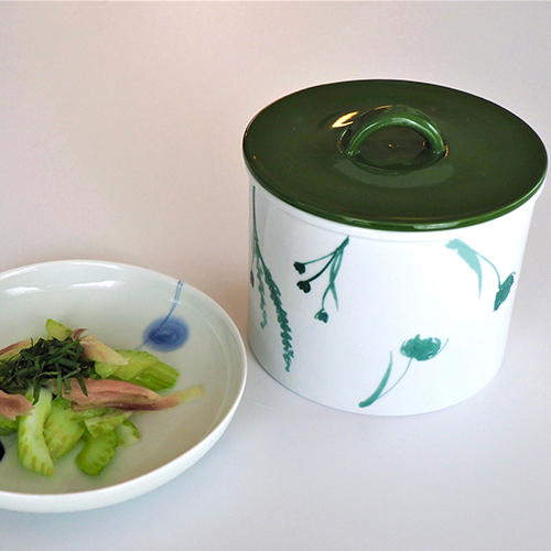 有田焼【浅漬け鉢（ボタニカル）】日本製 漬物 保存容器 一夜漬け : 東