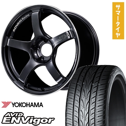 225/55R18 夏タイヤ ホイール４本セット (5/100車用) YOKOHAMA エイビッド エンビガーS321 ヨコハマ アドバンレーシング TC4 18インチ