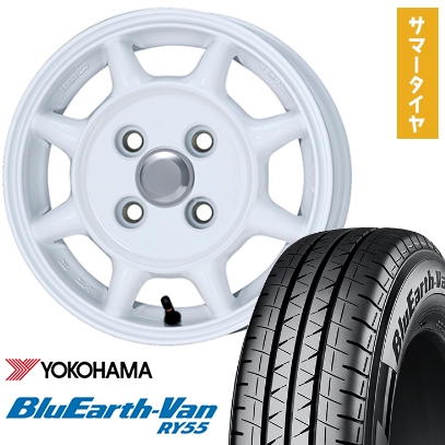 145/80R12　4本セット　ホイル付　Blue Earth (ブルーアース) BluEarth 145/80R12 夏タイヤ ホイール4本セット 軽トラ 軽バン