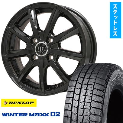 165/60R15スタッドレスタイヤ ホイール４本セットDUNLOP ウインターマックス 02 WM02 ボレアノ9 15インチ