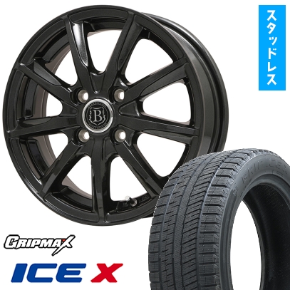 Ice X - 185/60R15 スタッドレスタイヤ 車輪4本仕掛ける グリップマックス 内燃機関X BSW(押さえる) (4/100車用) ブランドルライン ボレアノ9 15in 車、バイク、自転車-タイヤ、ホイール