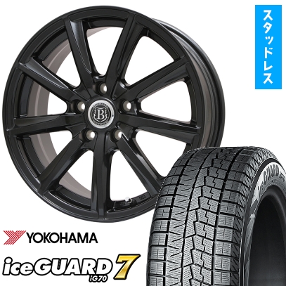 185/65R15 スタッドレスタイヤ ホイール４本セットYOKOHAMA アイスガード セブンIG70(5/100車用)BRANDLE-LINE ボレアノ915インチ