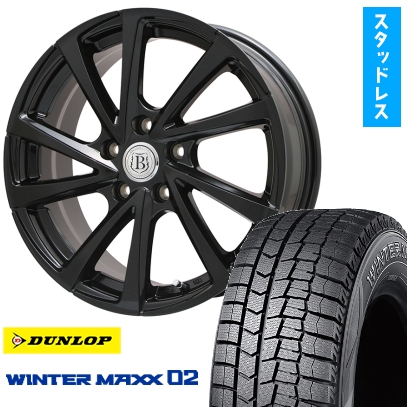 195/45R17 スタッドレスタイヤ ホイール4本セット ダンロップ ウインターマックス 02 WM02 (5/114車用) ブランドルライン ボレアノ10 17インチ
