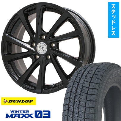 225/45R18 スタッドレスタイヤ ホイール4本セット (5/100車用) DUNLOP ウィンターMAXX 03 ブランドルライン ボレアノ10 18インチ