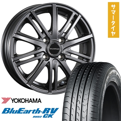 165/65R14 夏タイヤ ホイール4本セット YOKOHAMA ブルーアース RV-03CK (軽自動車用) BRIDGESTONE バルミナ BR10 14インチ