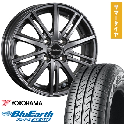 175/70R14 夏タイヤ ホイール4本セット YOKOHAMA ブルーアース AE-01F (4/100車用) BRIDGESTONE バルミナ BR10 14インチ