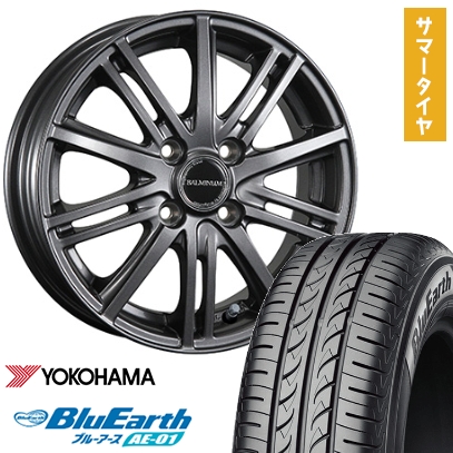 165/65R15 夏タイヤ ホイール4本セット YOKOHAMA ブルーアース AE-01 (軽自動車用) BRIDGESTONE バルミナ BR10 15インチ