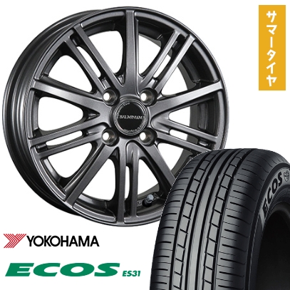 165/50R15 夏タイヤ ホイール4本セット エブリイワゴン YOKOHAMA エコス ES31 BRIDGESTONE バルミナ BR10 15インチ