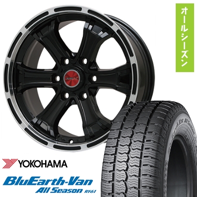 195/80R15 オールシーズンタイヤ ホイール4本セット NV350キャラバン YOKOHAMA ブルーアース Van RY61 オールシーズン 107/105N BIGWAY B-MUD K 15インチ