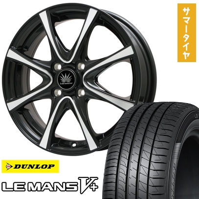 175/70R14 夏タイヤ ホイール4本セット DUNLOP ルマン V+(ファイブプラス) (4/100車用) PREMIX アマルフィV Jr(ブラックポリッシュ) 14インチ