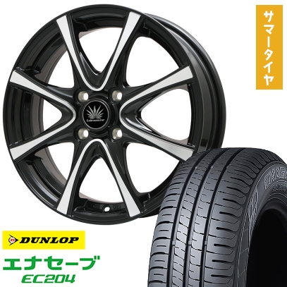 175/65R15 夏タイヤ ホイール4本セット DUNLOP エナセーブ EC204 (4/100車用) PREMIX アマルフィV Jr(ブラックポリッシュ) 15インチ