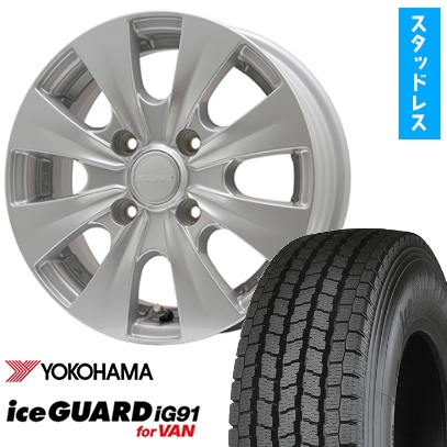185/80R14 スタッドレスタイヤ ホイール4本セット アイスガード iG91 (4/100車用)ELBE エルベ ビズスポ 14インチ