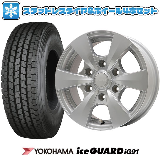 195/80R15LT スタッドレスタイヤ ホイール４本セットYOKOHAMA アイスガード iG91(6/139車用)ELBE ビズスポ15LTインチ : arktire 3881 110451 21426 21426 : アークタイヤ