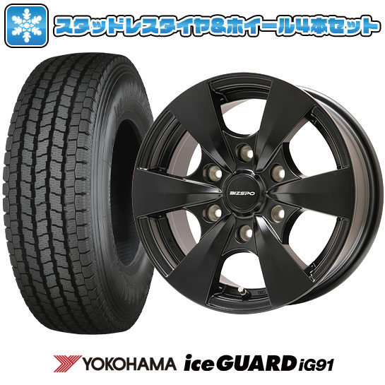 195/80R15LT スタッドレスタイヤ ホイール４本セットYOKOHAMA アイスガード iG91(6/139車用)ELBE ビズスポ15LTインチ : arktire 3828 110454 21426 21426 : アークタイヤ