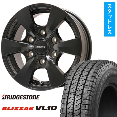 ブリザック VL10 - 195/80R15LT スタッドレスタイヤ 車輪４本仕かけるBRIDGESTONE (6/139車用)ELBE ビズスポ15LTin