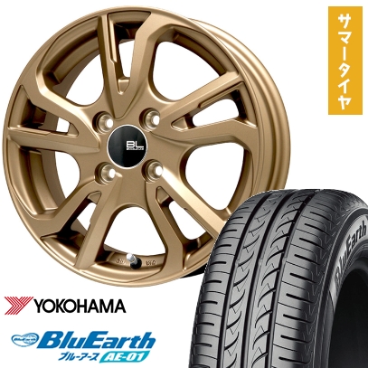 175/60R16 夏タイヤ ホイール4本セット YOKOHAMA ブルーアース AE-01 (4/100車用) BRANDLE-LINE レツィオ ブロンズ 16インチ