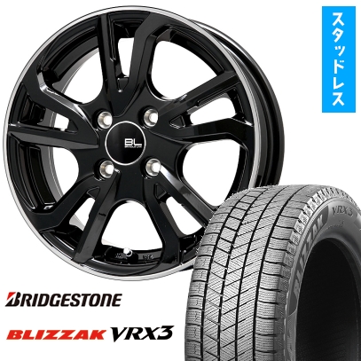 185/65R14 スタッドレスタイヤ ホイール4本セット BRIDGESTONE ブリザック VRX3 (4/100車用) BRANDLE-LINE レツィオ 14インチ