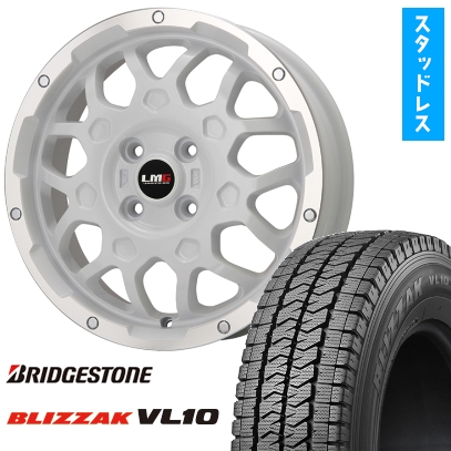 145/80R12 スタッドレスタイヤ ホイール4本セット BRIDGESTONE ブリザック VL10 80/78N (軽自動車用) LEHRMEISTER LMG MS-9W 12インチ