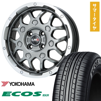 165/55R15 夏タイヤ ホイール4本セット YOKOHAMA エコス ES31 (軽自動車用) レアマイスター LMG MS-9W 15インチ