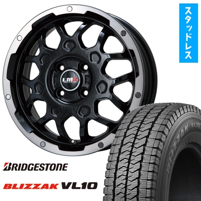 145/80R12 スタッドレスタイヤ ホイール4本セット BRIDGESTONE ブリザック VL10 80/78N (軽自動車用) LEHRMEISTER LMG MS-9W 12インチ
